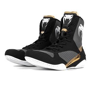 Venum - Zapatillas de Boxeo / Elite / Negro-Blanco-Oro / EU 42